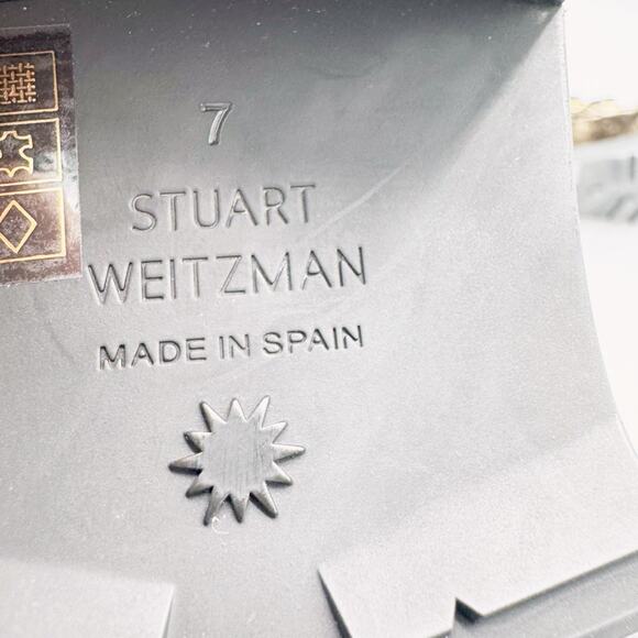 Stuart Weitzman Kolbie Chain Bootie in Taupe Cord Velvet - Picture 10 of 12